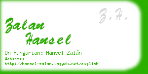 zalan hansel business card
